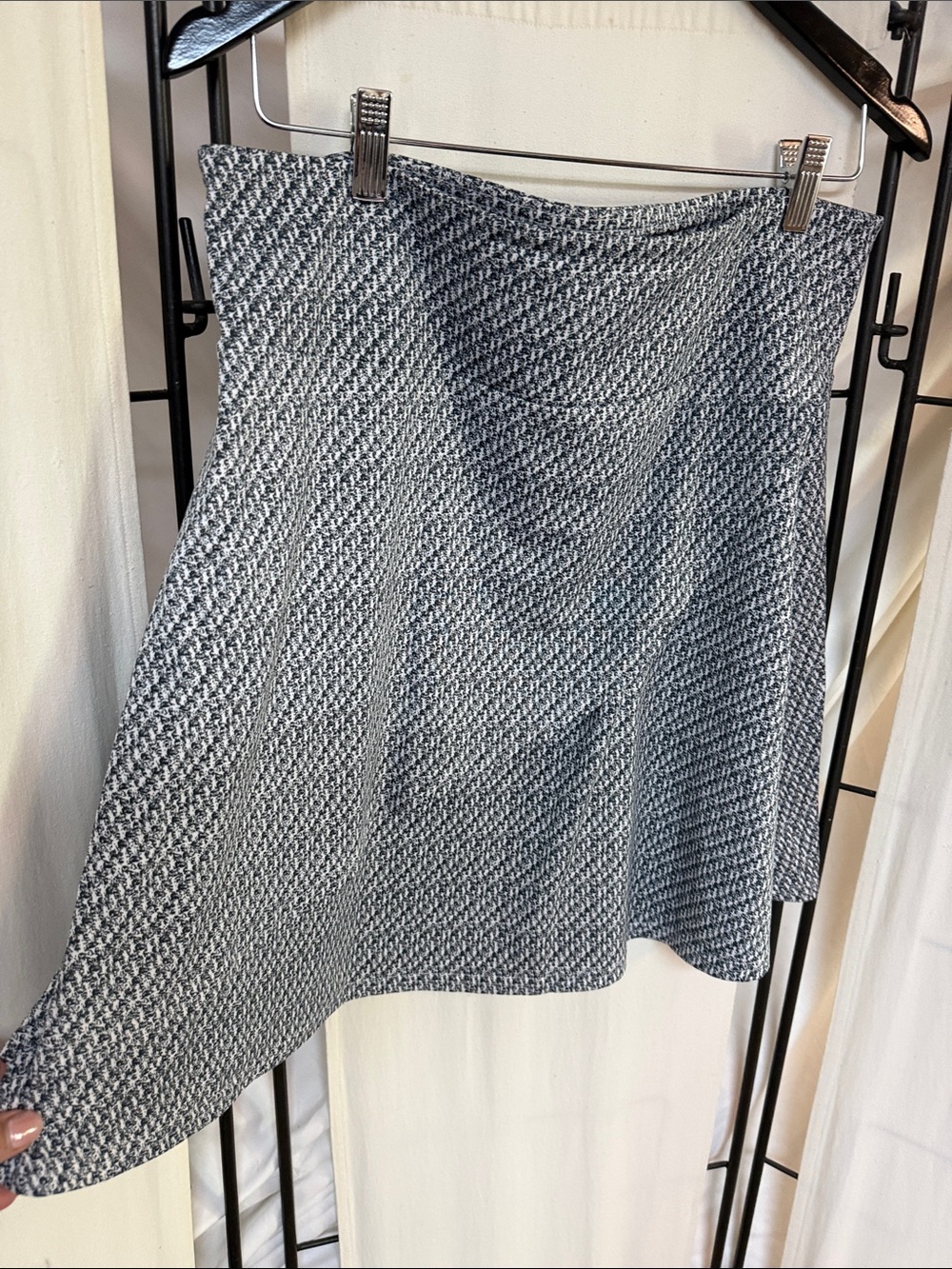 Soybu Black and White Asymmetrical A-Line Skirt